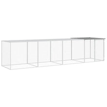 Kippenhok met dak 403x98x90 cm gegalvaniseerd staal lichtgrijs 403 x 98 x 90 cm Lichtgrijs