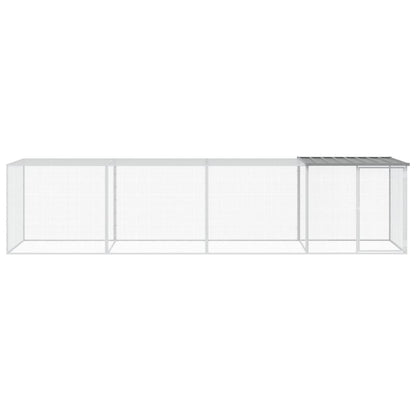 Kippenhok met dak 403x98x90 cm gegalvaniseerd staal lichtgrijs 403 x 98 x 90 cm Lichtgrijs