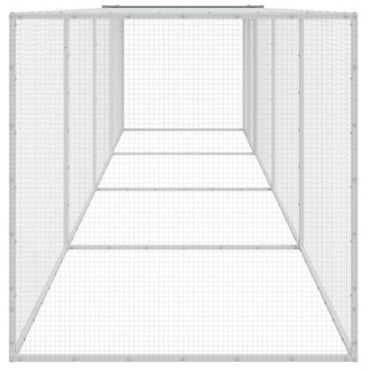 Kippenhok met dak 403x98x90 cm gegalvaniseerd staal lichtgrijs 403 x 98 x 90 cm Lichtgrijs