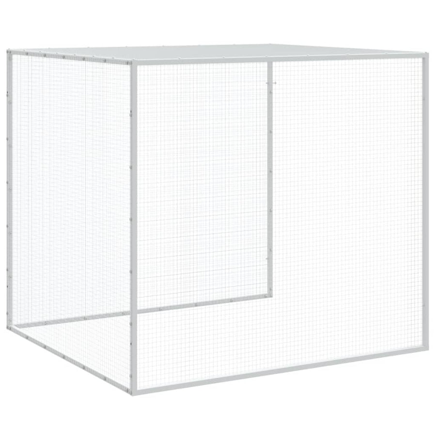 Kippenhok met dak 403x98x90 cm gegalvaniseerd staal lichtgrijs 403 x 98 x 90 cm Lichtgrijs