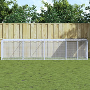 Kippenhok 403x98x90 cm gegalvaniseerd staal lichtgrijs