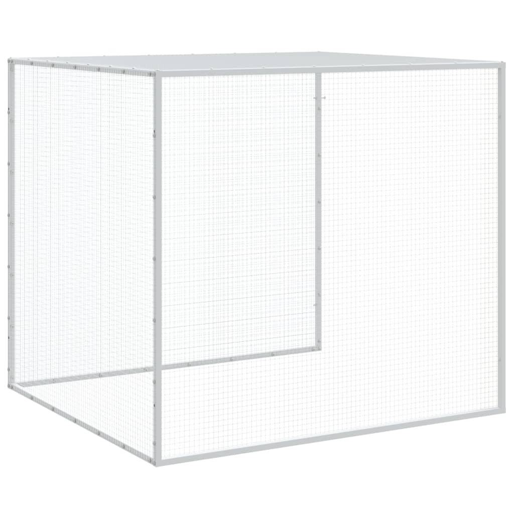Kippenhok met dak 603x98x90 cm gegalvaniseerd staal lichtgrijs 603 x 98 x 90 cm Lichtgrijs