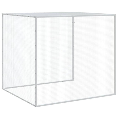 Kippenhok met dak 603x98x90 cm gegalvaniseerd staal lichtgrijs 603 x 98 x 90 cm Lichtgrijs