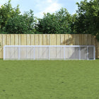 Kippenhok 603x98x90 cm gegalvaniseerd staal lichtgrijs