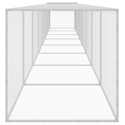 Kippenhok met dak 803x98x90 cm gegalvaniseerd staal lichtgrijs 803 x 98 x 90 cm Lichtgrijs