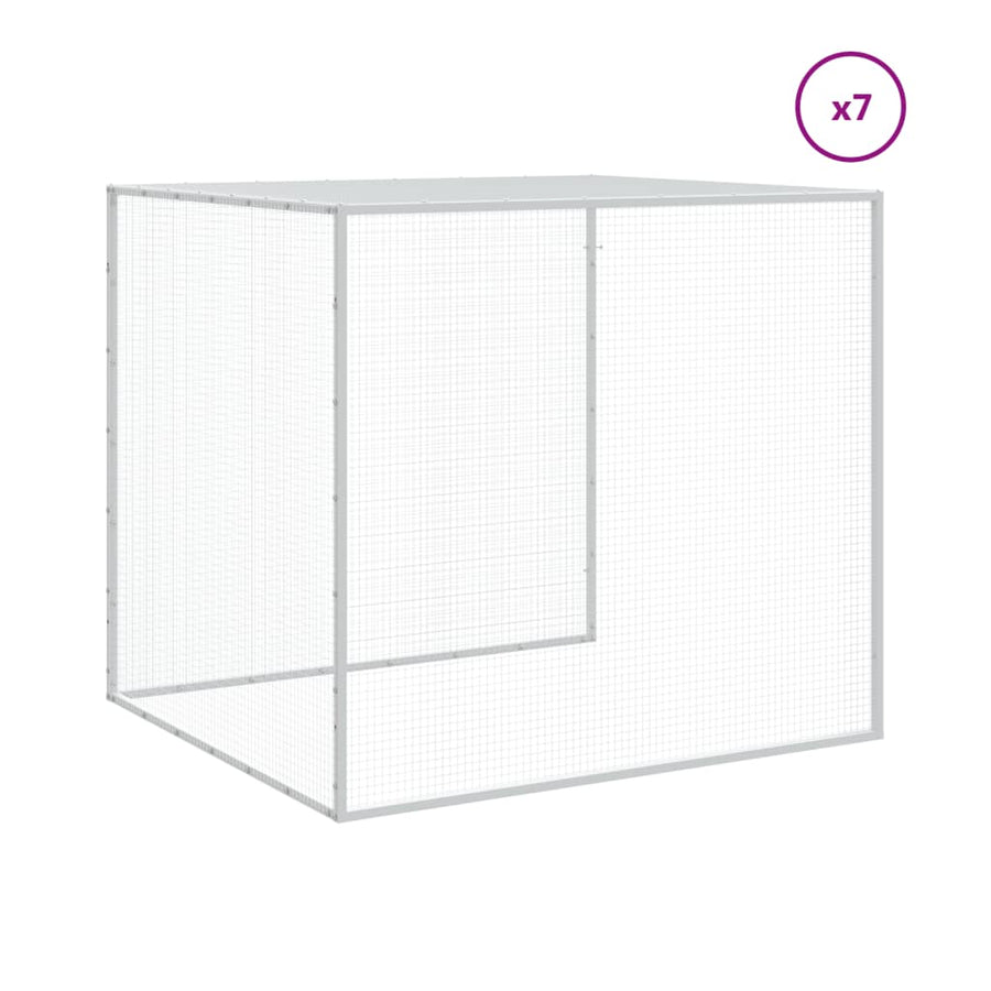 Kippenhok met dak 803x98x90 cm gegalvaniseerd staal lichtgrijs 803 x 98 x 90 cm Lichtgrijs