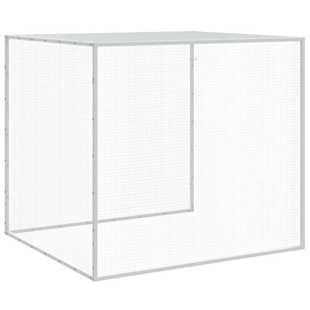 Kippenhok met dak 803x98x90 cm gegalvaniseerd staal lichtgrijs 803 x 98 x 90 cm Lichtgrijs