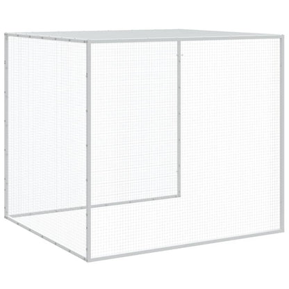 Kippenhok met dak 803x98x90 cm gegalvaniseerd staal lichtgrijs 803 x 98 x 90 cm Lichtgrijs