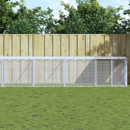 Kippenhok met dak 803x98x90 cm gegalvaniseerd staal lichtgrijs 803 x 98 x 90 cm Lichtgrijs
