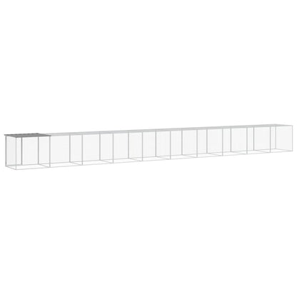 Kippenhok met dak 1003x98x90 cm gegalvaniseerd staal lichtgrijs 1003 x 98 x 90 cm Lichtgrijs