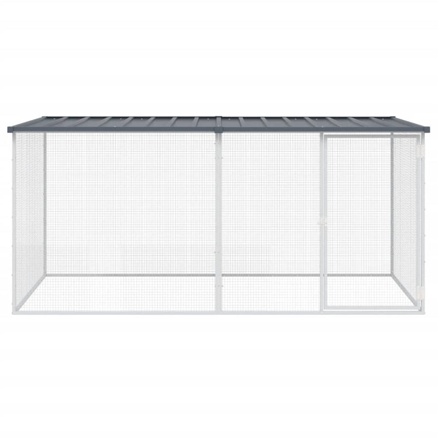 Kippenhok Met Dak Gegalvaniseerd Staal 203 x 98 x 90 cm Antraciet