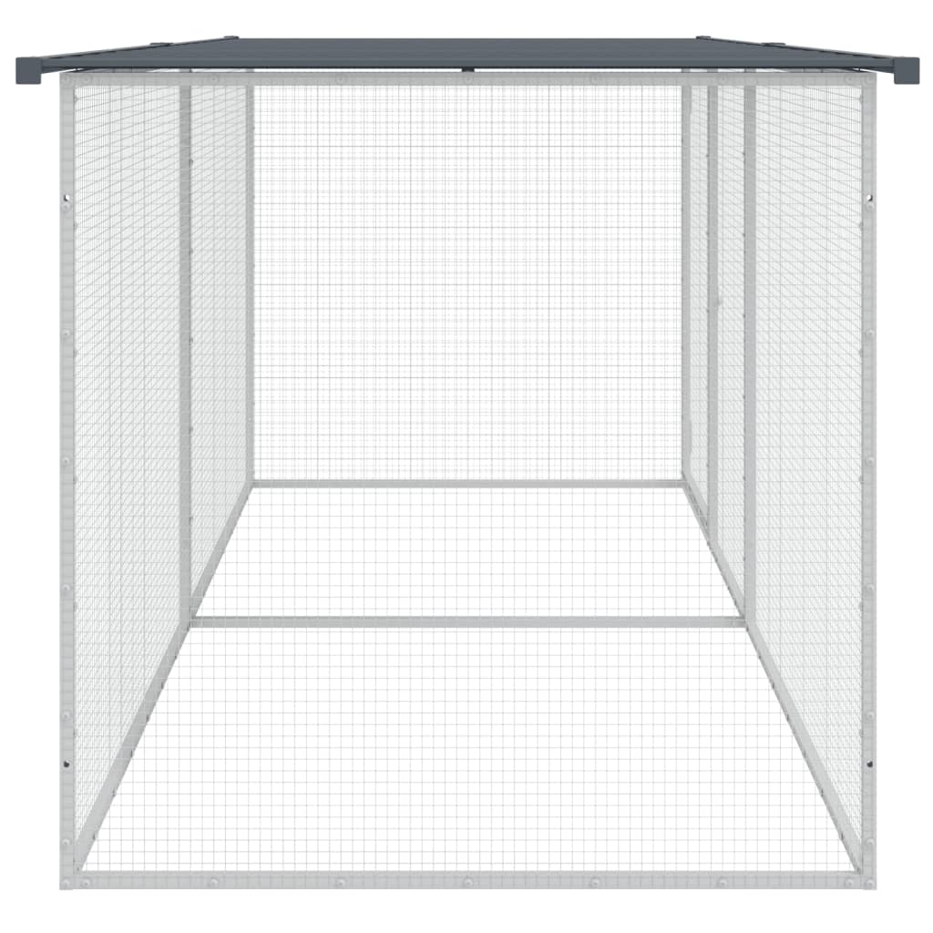 Kippenhok Met Dak Gegalvaniseerd Staal 203 x 98 x 90 cm Antraciet