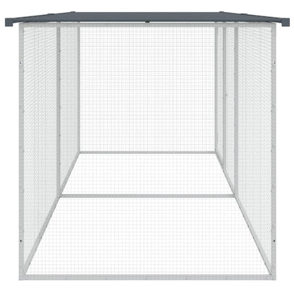 Kippenhok Met Dak Gegalvaniseerd Staal 203 x 98 x 90 cm Antraciet