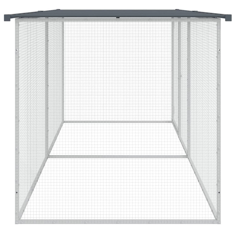 Kippenhok Met Dak Gegalvaniseerd Staal 203 x 98 x 90 cm Antraciet