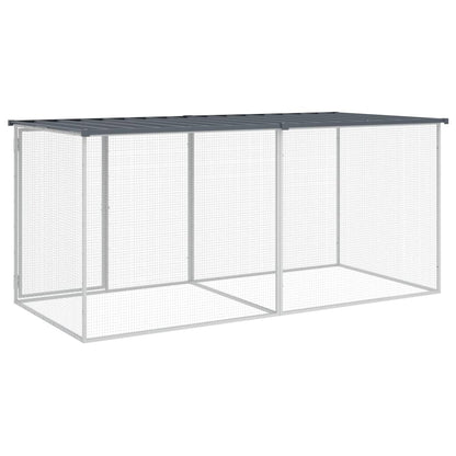 Kippenhok Met Dak Gegalvaniseerd Staal 203 x 98 x 90 cm Antraciet