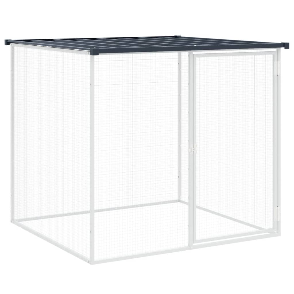 Kippenhok Met Dak Gegalvaniseerd Staal 203 x 98 x 90 cm Antraciet