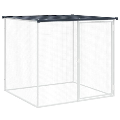 Kippenhok Met Dak Gegalvaniseerd Staal 203 x 98 x 90 cm Antraciet