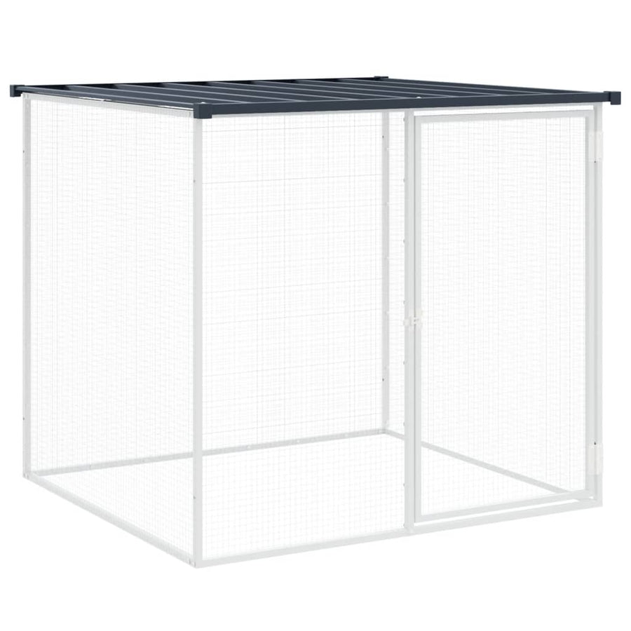 Kippenhok Met Dak Gegalvaniseerd Staal 203 x 98 x 90 cm Antraciet