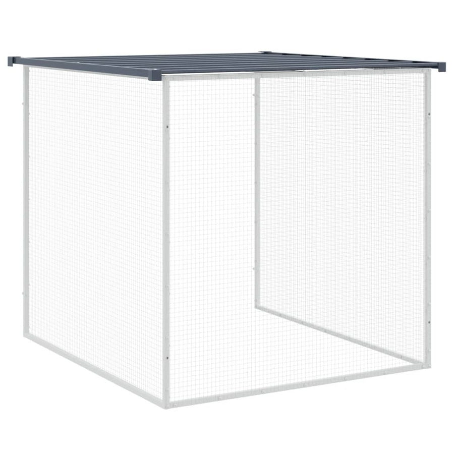 Kippenhok Met Dak Gegalvaniseerd Staal 203 x 98 x 90 cm Antraciet