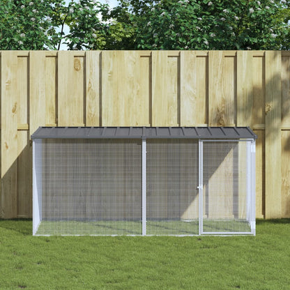 Kippenhok Met Dak Gegalvaniseerd Staal 203 x 98 x 90 cm Antraciet