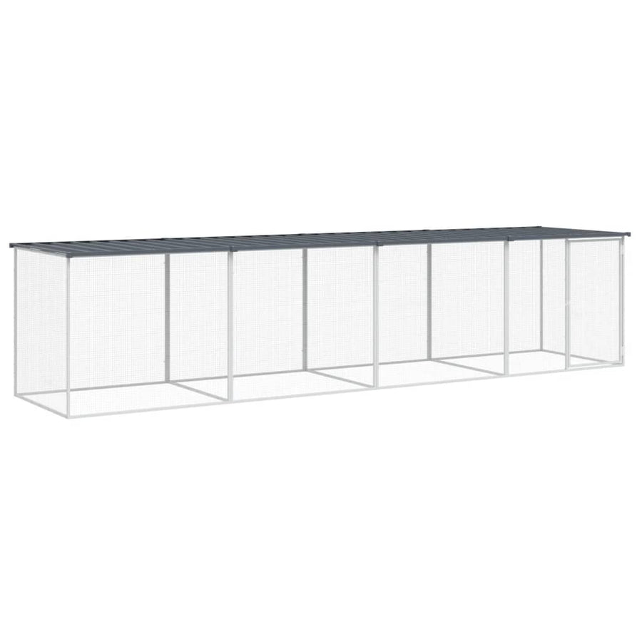 Kippenhok Met Dak Gegalvaniseerd Staal 403 x 98 x 90 cm Antraciet