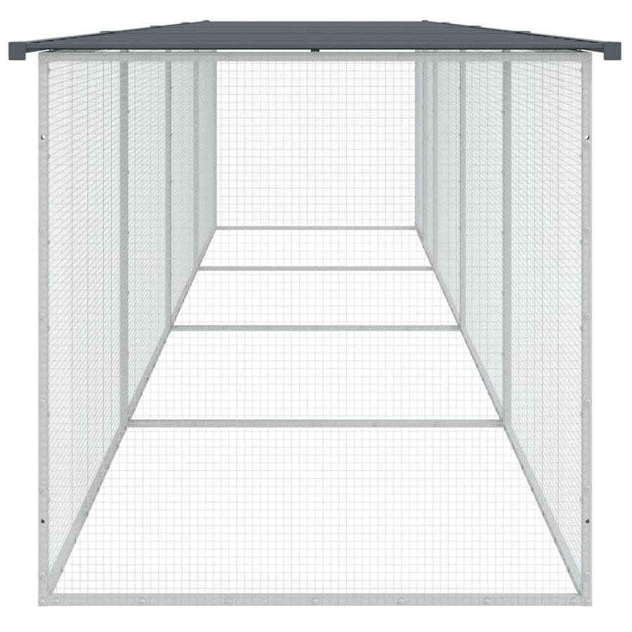 Kippenhok Met Dak Gegalvaniseerd Staal 403 x 98 x 90 cm Antraciet