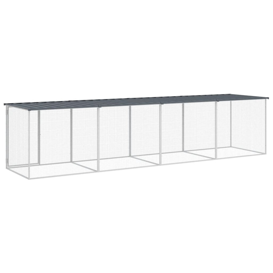 Kippenhok Met Dak Gegalvaniseerd Staal 403 x 98 x 90 cm Antraciet