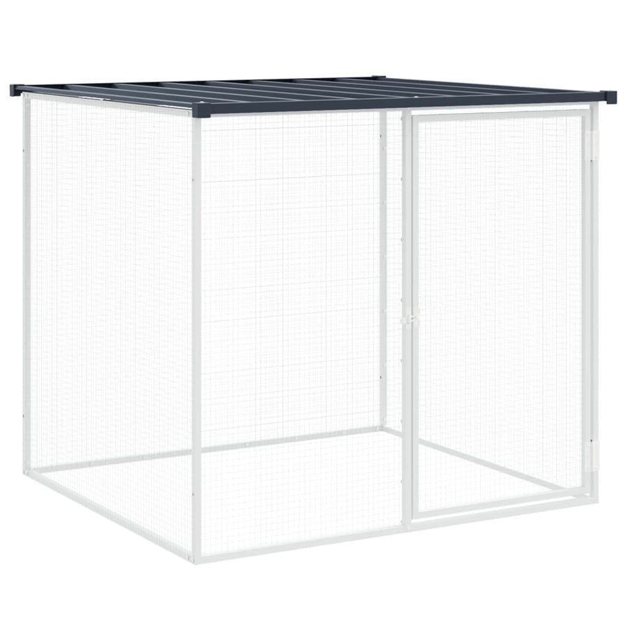 Kippenhok Met Dak Gegalvaniseerd Staal 403 x 98 x 90 cm Antraciet