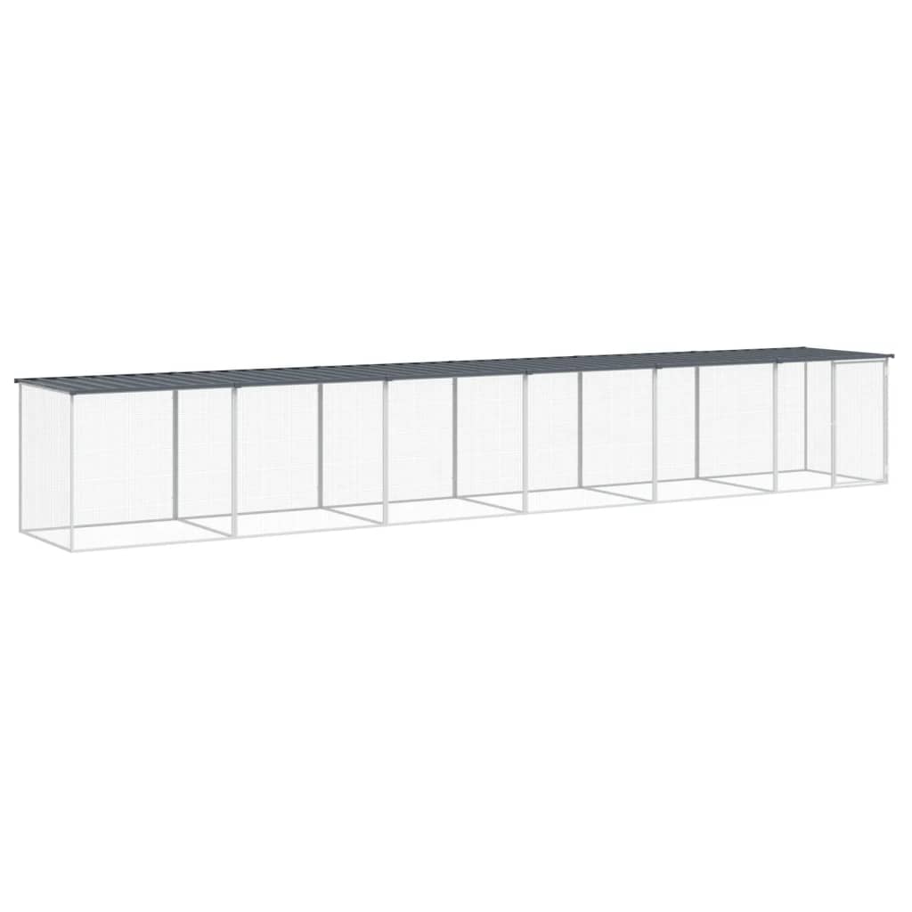 Kippenhok Met Dak Gegalvaniseerd Staal 603 x 98 x 90 cm Antraciet