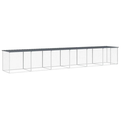Kippenhok Met Dak Gegalvaniseerd Staal 603 x 98 x 90 cm Antraciet