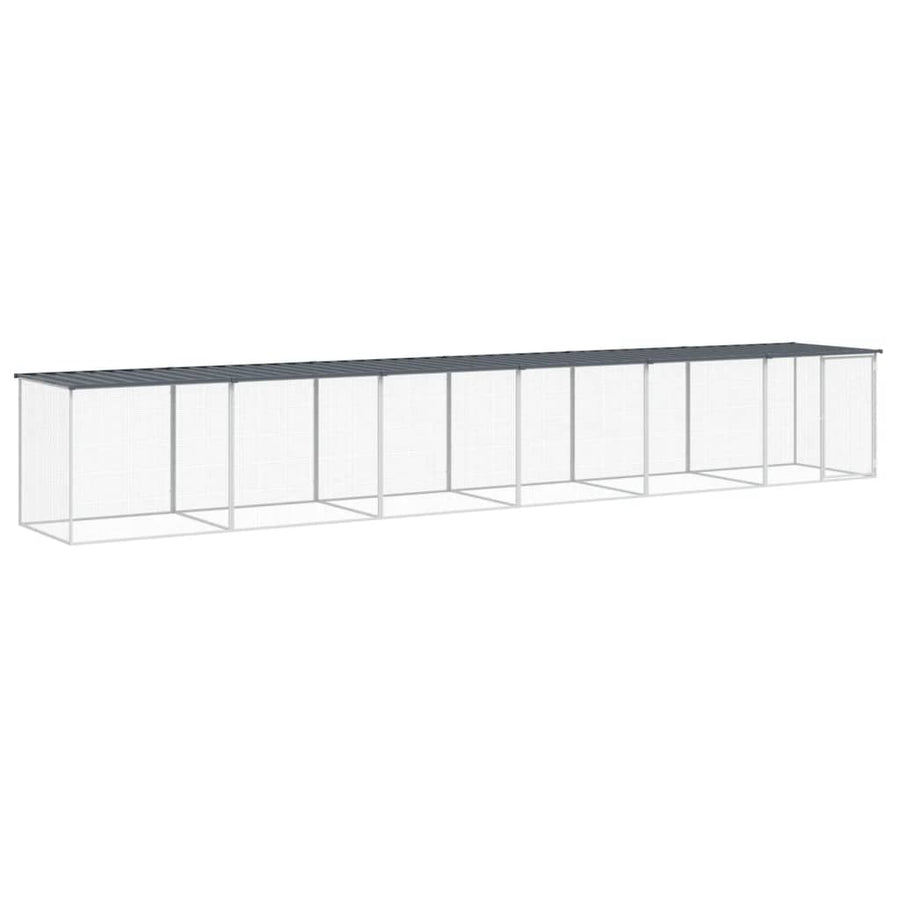 Kippenhok Met Dak Gegalvaniseerd Staal 603 x 98 x 90 cm Antraciet