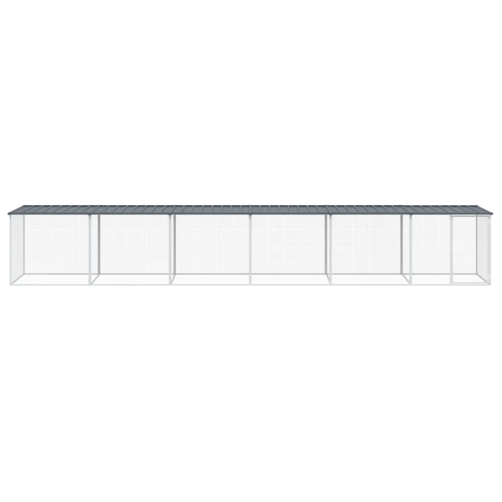 Kippenhok Met Dak Gegalvaniseerd Staal 603 x 98 x 90 cm Antraciet