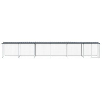 Kippenhok Met Dak Gegalvaniseerd Staal 603 x 98 x 90 cm Antraciet