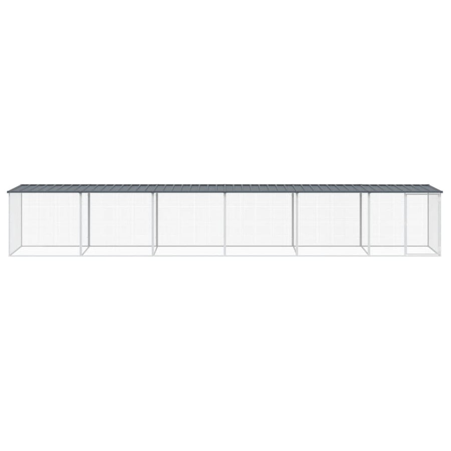 Kippenhok Met Dak Gegalvaniseerd Staal 603 x 98 x 90 cm Antraciet