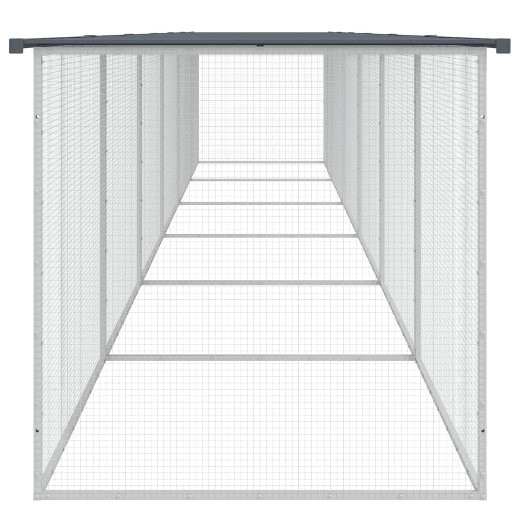 Kippenhok Met Dak Gegalvaniseerd Staal 603 x 98 x 90 cm Antraciet