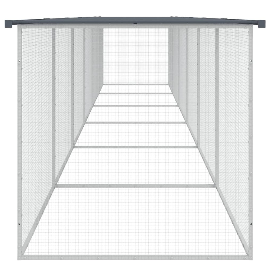 Kippenhok Met Dak Gegalvaniseerd Staal 603 x 98 x 90 cm Antraciet