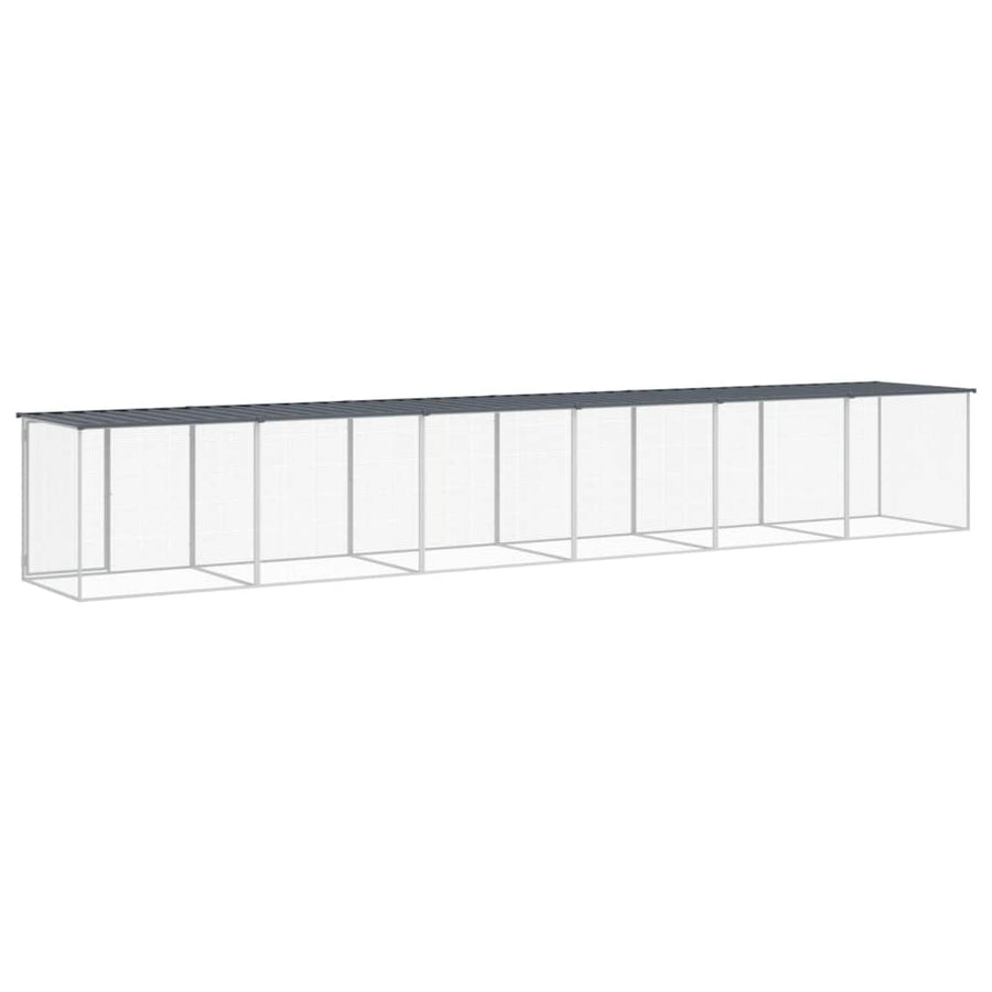 Kippenhok Met Dak Gegalvaniseerd Staal 603 x 98 x 90 cm Antraciet