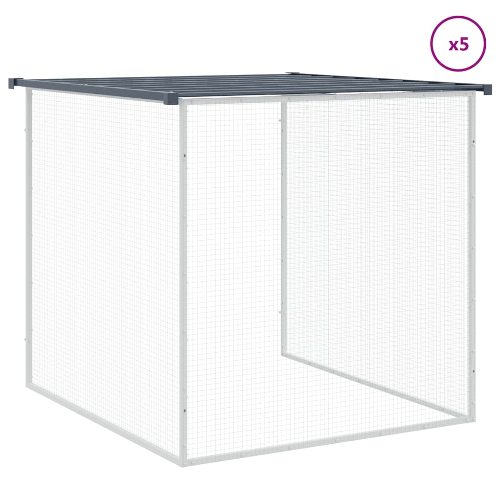 Kippenhok Met Dak Gegalvaniseerd Staal 603 x 98 x 90 cm Antraciet
