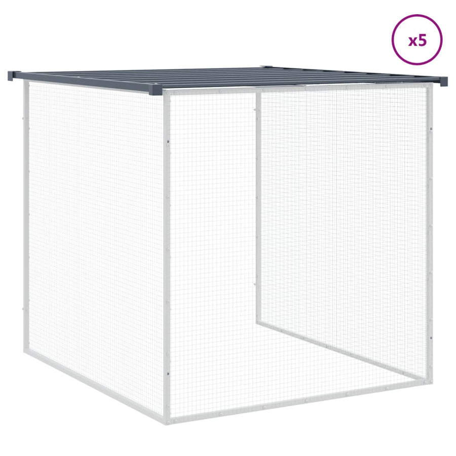 Kippenhok Met Dak Gegalvaniseerd Staal 603 x 98 x 90 cm Antraciet