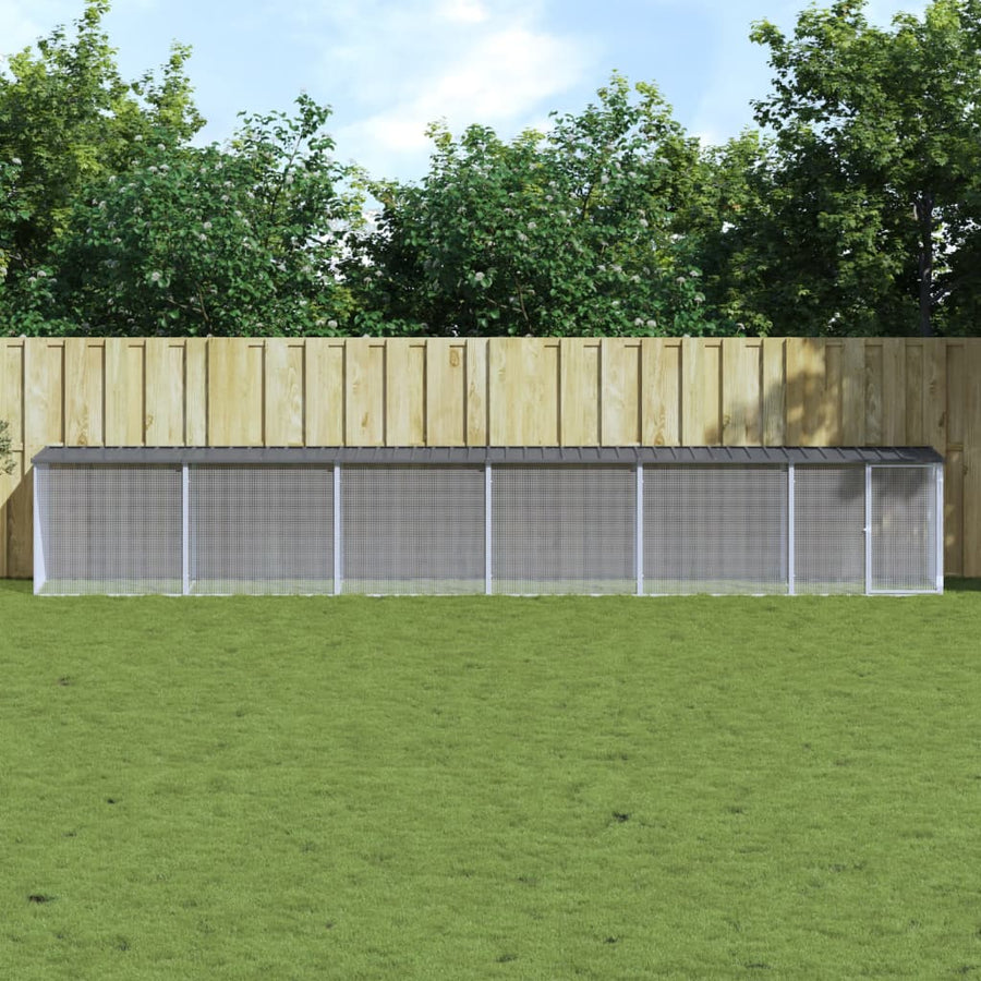 Kippenhok Met Dak Gegalvaniseerd Staal 603 x 98 x 90 cm Antraciet