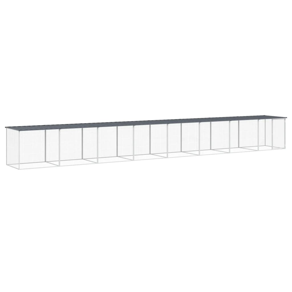 Kippenhok Met Dak Gegalvaniseerd Staal 803 x 98 x 90 cm Antraciet
