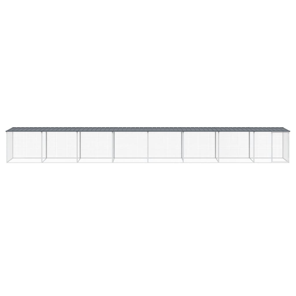 Kippenhok Met Dak Gegalvaniseerd Staal 803 x 98 x 90 cm Antraciet