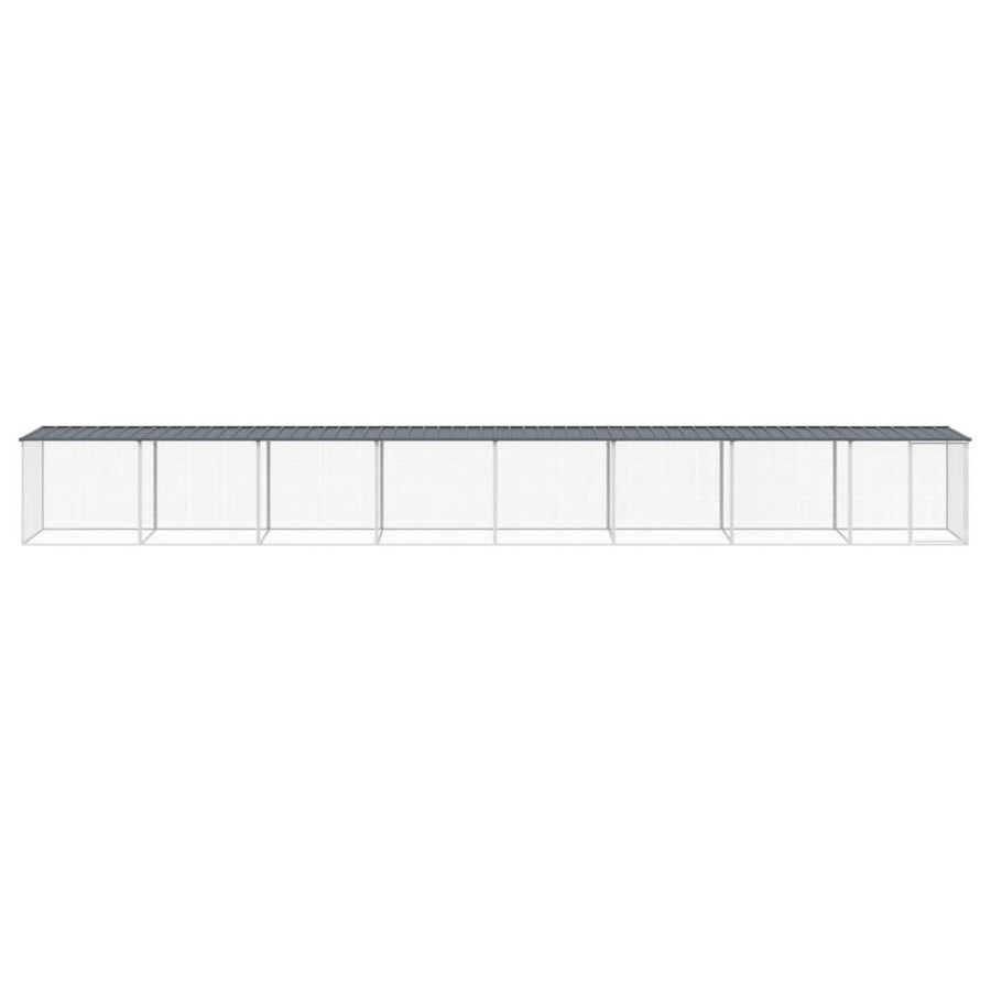 Kippenhok Met Dak Gegalvaniseerd Staal 803 x 98 x 90 cm Antraciet