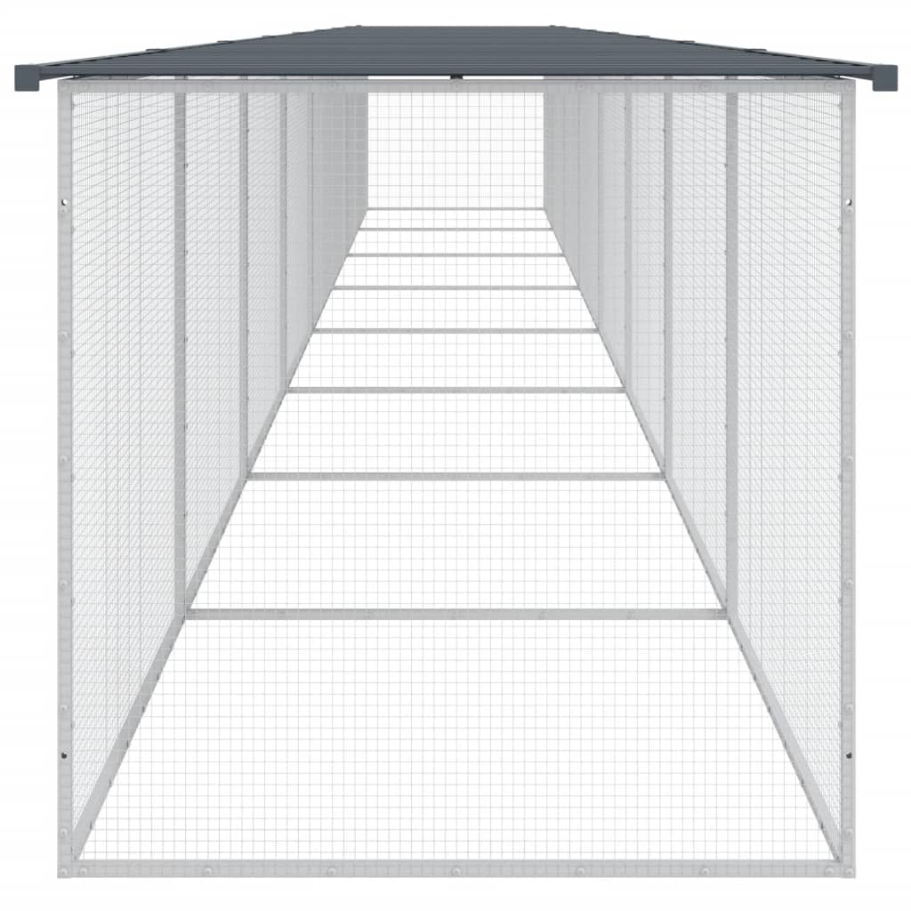 Kippenhok Met Dak Gegalvaniseerd Staal 803 x 98 x 90 cm Antraciet