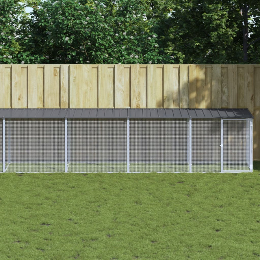 Kippenhok Met Dak Gegalvaniseerd Staal 803 x 98 x 90 cm Antraciet