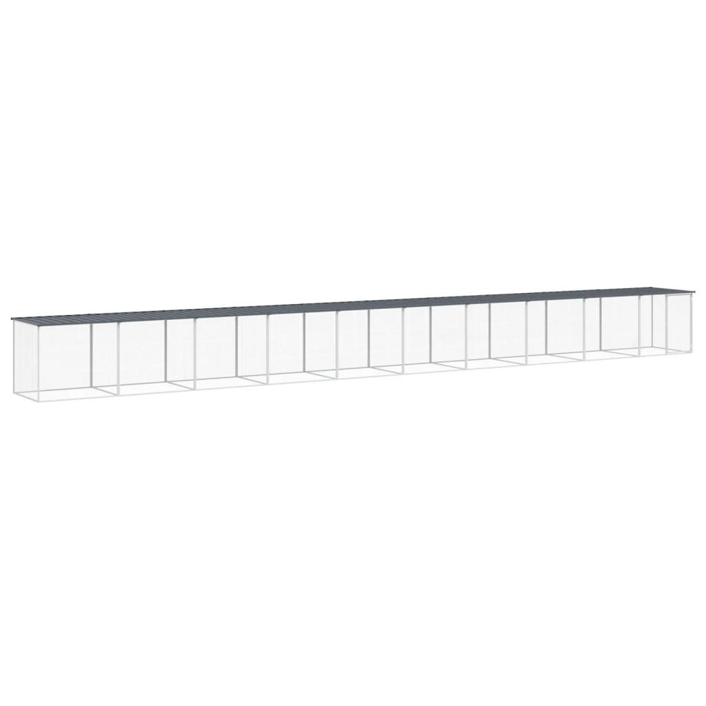 Kippenhok Met Dak Gegalvaniseerd Staal 1003 x 98 x 90 cm Antraciet