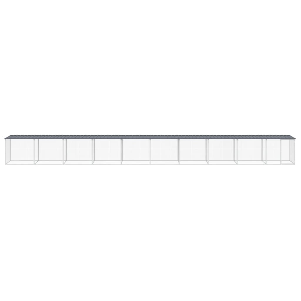 Kippenhok Met Dak Gegalvaniseerd Staal 1003 x 98 x 90 cm Antraciet