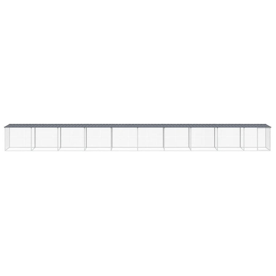 Kippenhok Met Dak Gegalvaniseerd Staal 1003 x 98 x 90 cm Antraciet