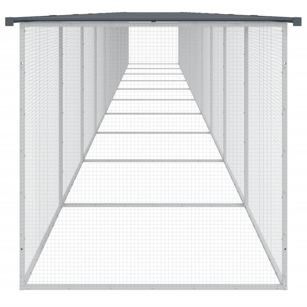 Kippenhok Met Dak Gegalvaniseerd Staal 1003 x 98 x 90 cm Antraciet