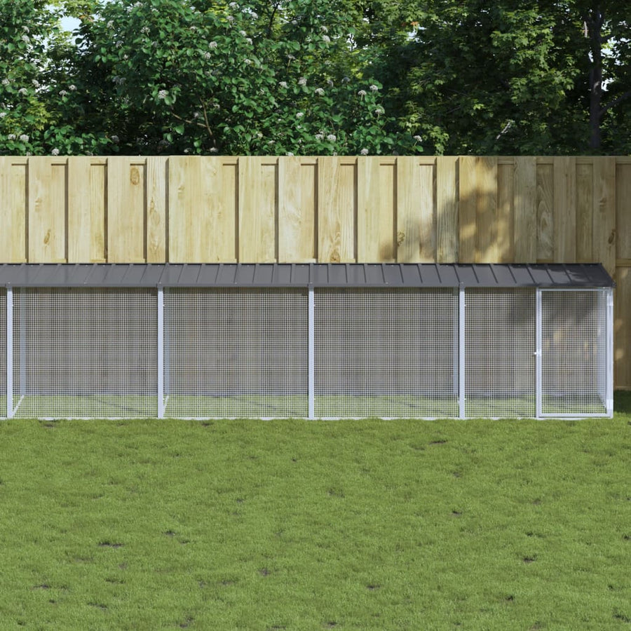 Kippenhok Met Dak Gegalvaniseerd Staal 1003 x 98 x 90 cm Antraciet